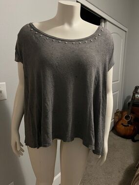 Rock & Republic gray speckled short sleeve top L